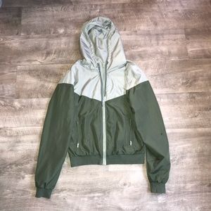 Green windbreaker